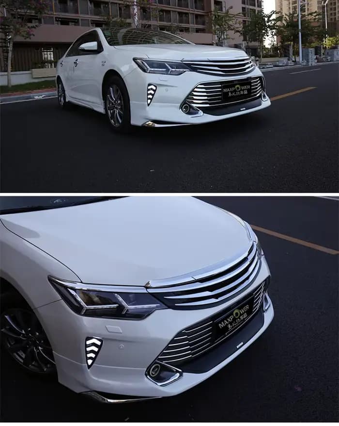 MONTFORD – calandre avant en ABS chromé pour Toyota Camry 2015 2016, calandre avant modifiée, brillant, maille centrale, accessoires de voiture
