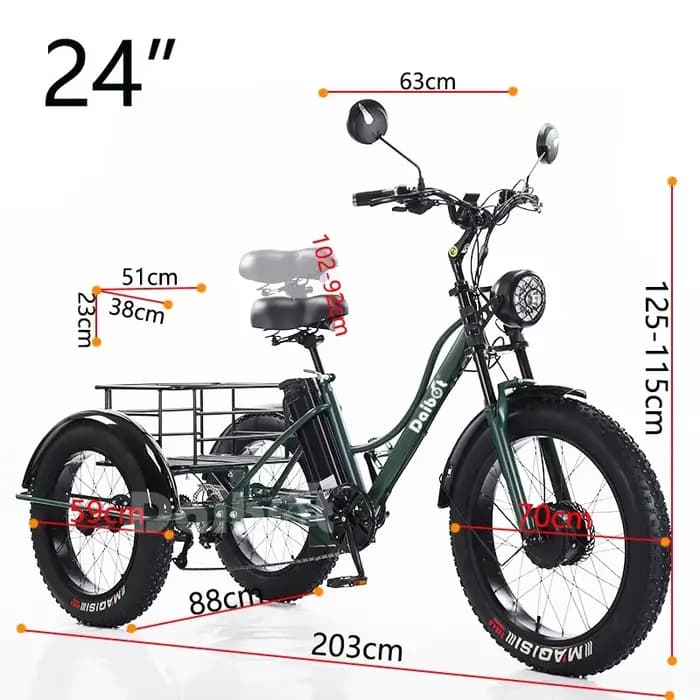 48V 750W vélo électrique pour homme puissant 24 pouces gros pneu