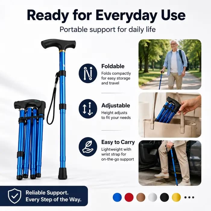 Canne de marche pliable réglable