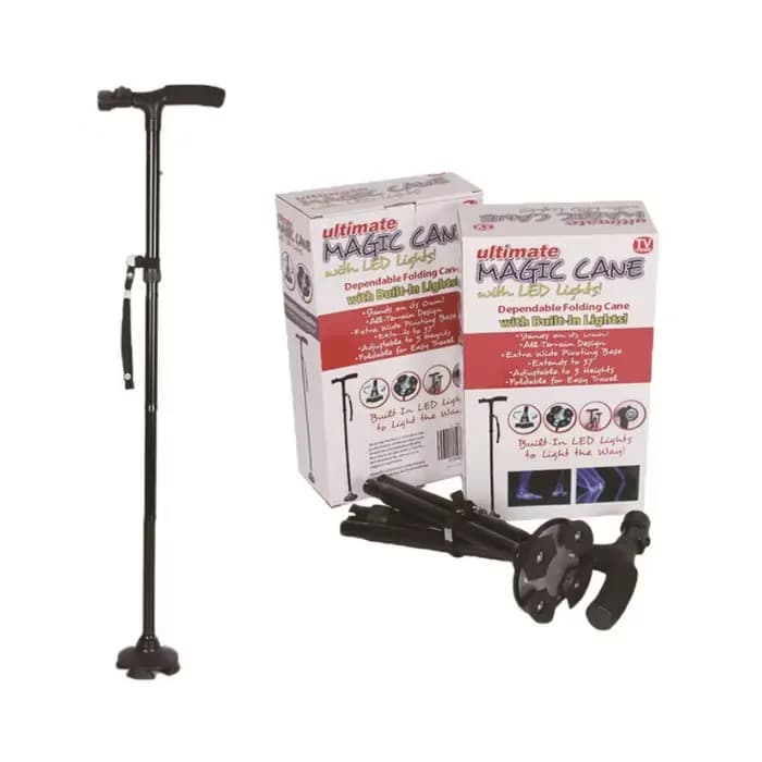 Canne de marche pliante avec lumière LED