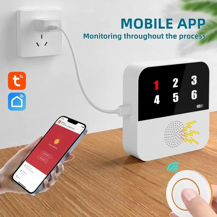 Tuya WiFi sans fil soignant téléavertisseur Patient SOS appel bouton ascenseur alerte systèmes pour personnes âgées