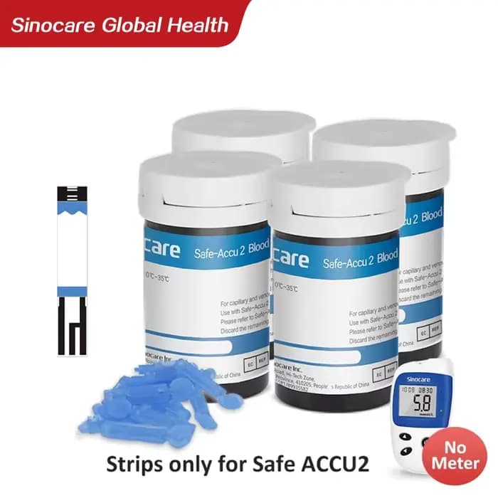 100 pièces Sinocare Test sang bandelettes de sucre pour compteur de glycémie