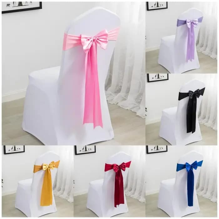 Nœuds de chaise en spandex prêts à l'emploi couleur rose pour décoration de mariage, hôtel, fête d'anniversaire, fête, festival
