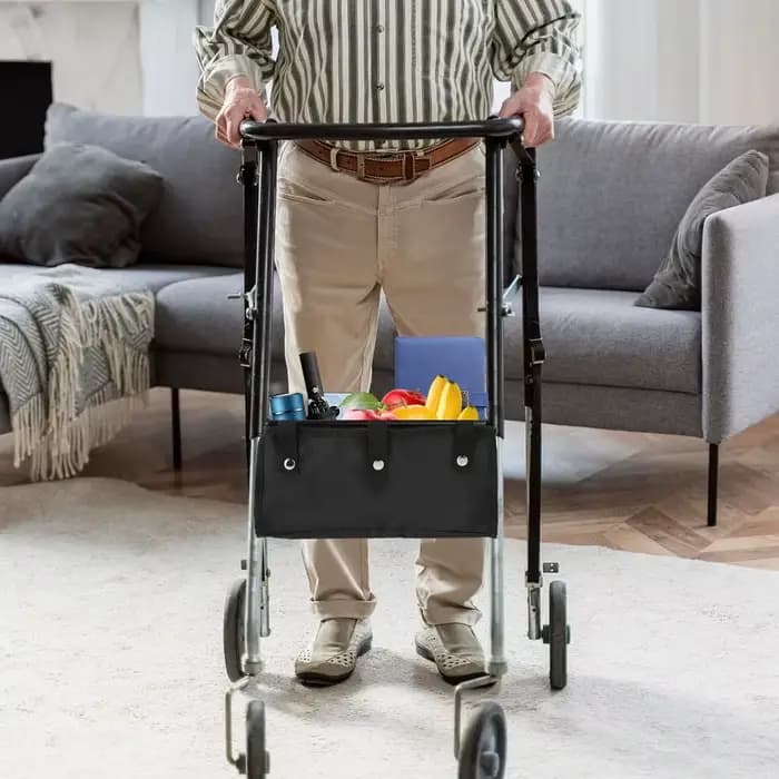 Sac de rangement pliable pour déambulateur à roulettes