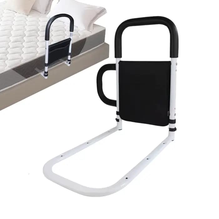 Barre de maintien de lit pour personnes âgées avec poches de rangement