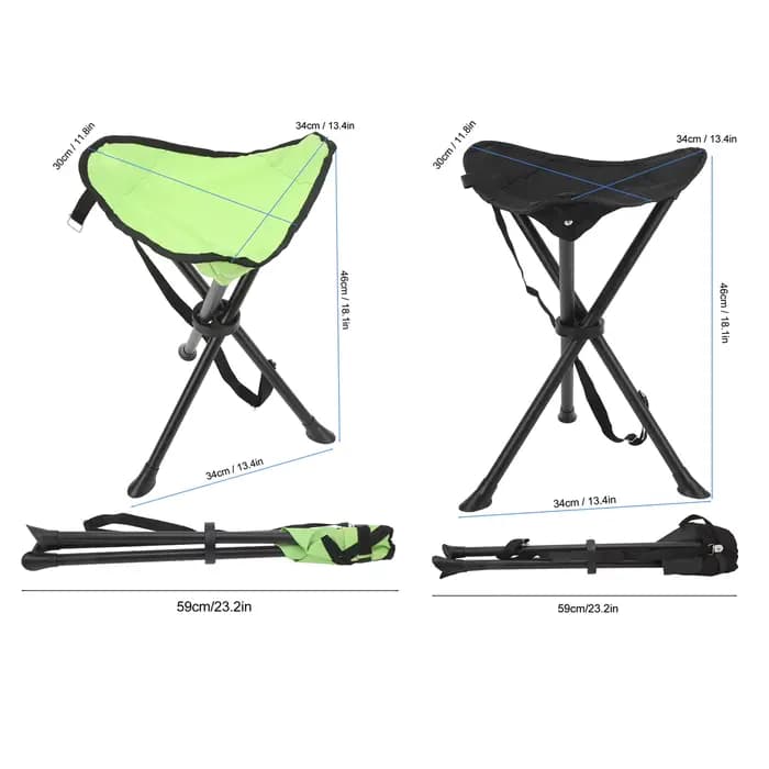 Tabouret trépied pliant en tissu Oxford 600D