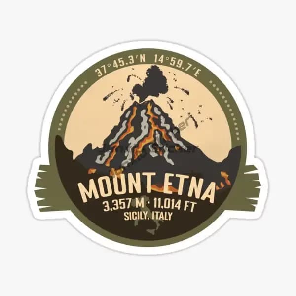 Mont Etna en sicile, italie autocollant de voiture Moto Van vélo Moto ordinateur portable mur salle