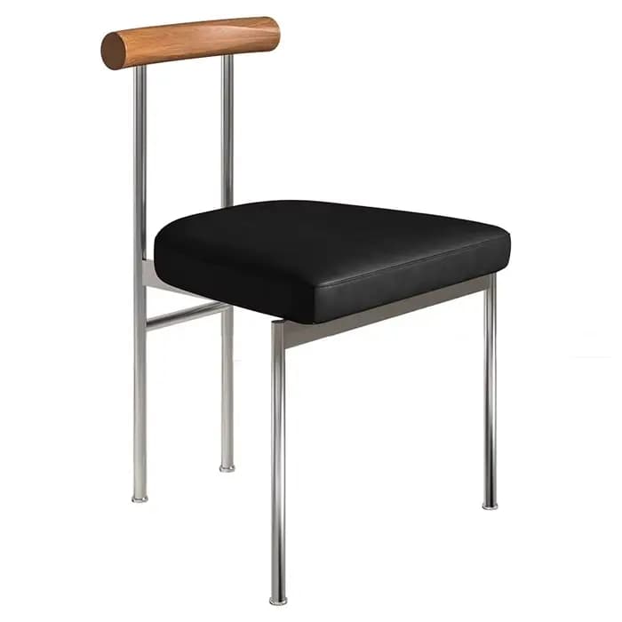 Chaise de salle à manger en bois massif de style vintage, chaise de bureau design avec dossier, chai