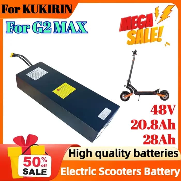 Batterie haute capacité 13S8P 48V 20.8Ah 28Ah pour trottinettes électriques KUKIRIN G2 MAX avec batt