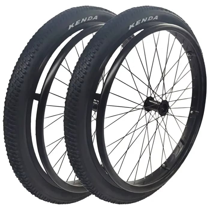 Une paire de roues arrière pour fauteuil roulant 24*1.95 en alliage d'aluminium, pneus tout-terrain,