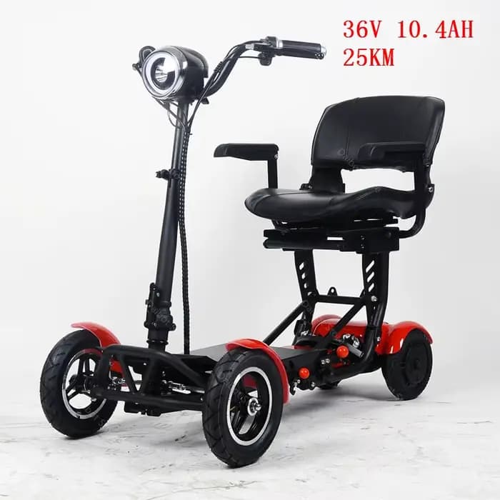 Scooter électrique pliant à 4 roues pour handicapés, Double moteur 250W 36V, Scooter de mobilité de