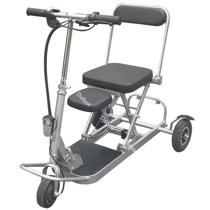 Famille pliante 3 roues 2 places Scooter de mobilité personnes âgées léger pour voyage 250W 36V Tric