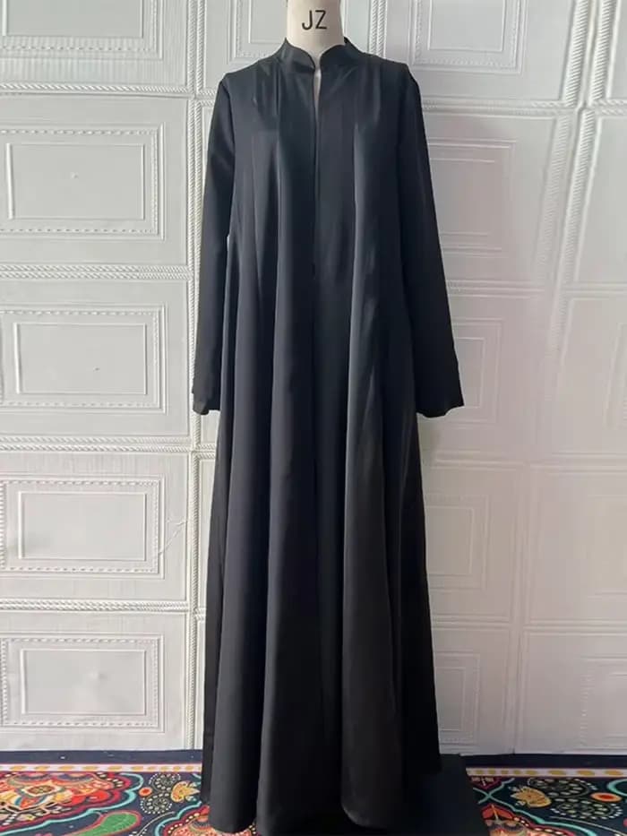 Eid Abaya femmes Robe musulmane Jalabiya couleur unie robes Largos fête Caftan Ramadan robes longues