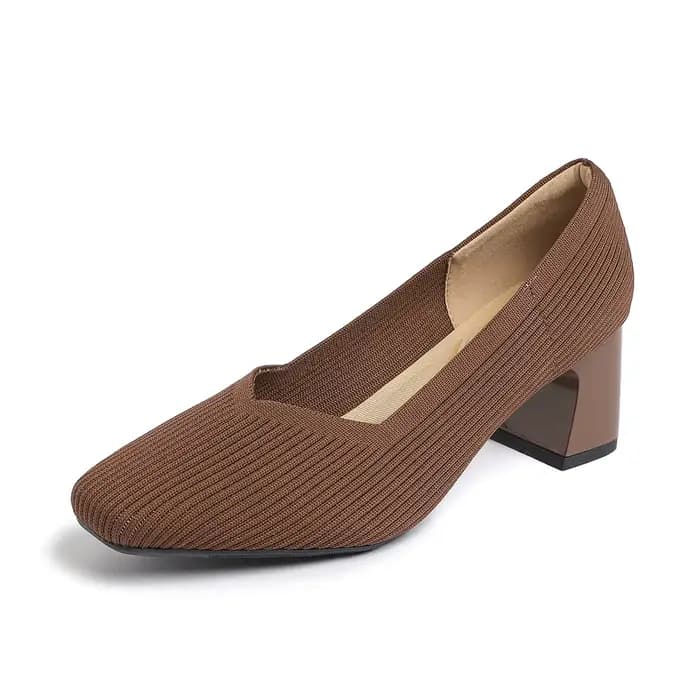 Chaussures à talons hauts confortables pour femmes, talon carré