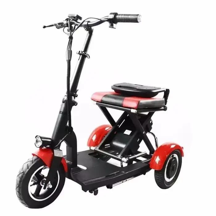 Mini Scooter électrique pliable à 3 roues pour adultes, Portable, avec siège et panier, Tricycle éle