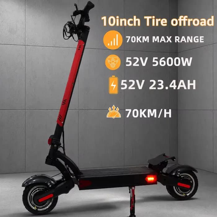 Trottinette électrique pour adultes, pneus pneumatiques de 10 pouces, moteur de 3200 W, trottinette