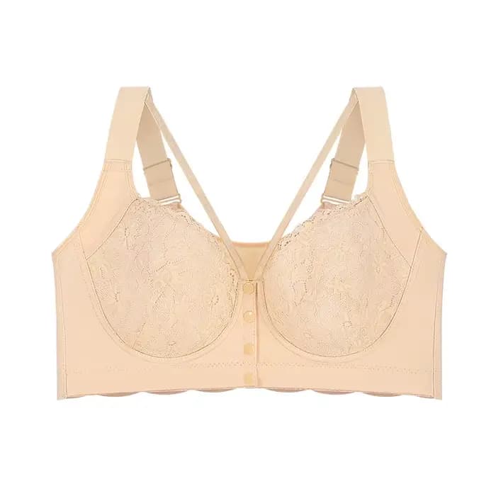 Soutien-gorge grande taille 0XL-8XL, fermeture frontale en dentelle, soutien à armatures, confortabl