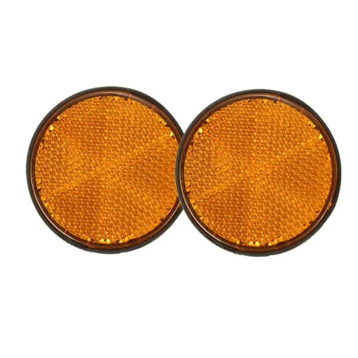 Réflecteurs orange ronds universels pour vélos Hurcycles RL, vélos D343, 2 po x 2 po