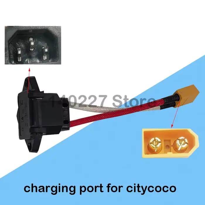 Interface de chargement de batterie de Scooter électrique, câble d'alimentation de batterie, prise d