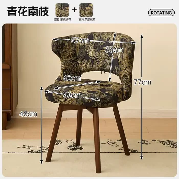 Chaise d'écriture pivotante avec dossier, pour la maison, salon, salle à manger, bureau d'ordinateur