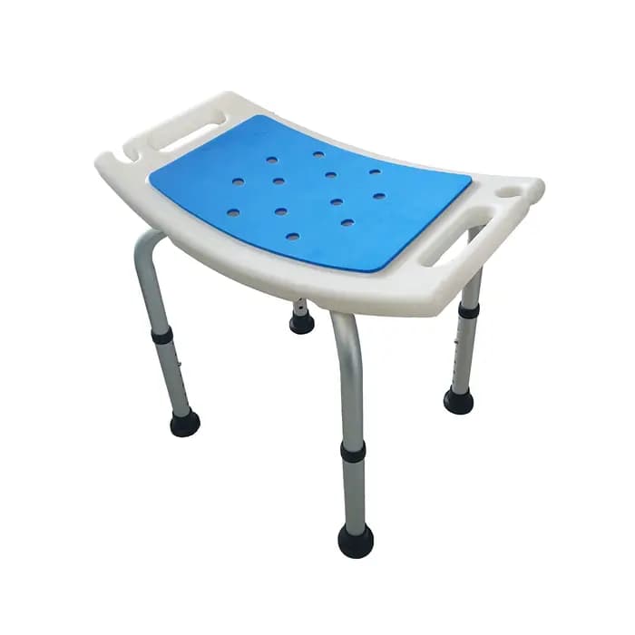 Chaise de douche à hauteur réglable, coussin de pied antidérapant et trou de vidange – Coussin de si