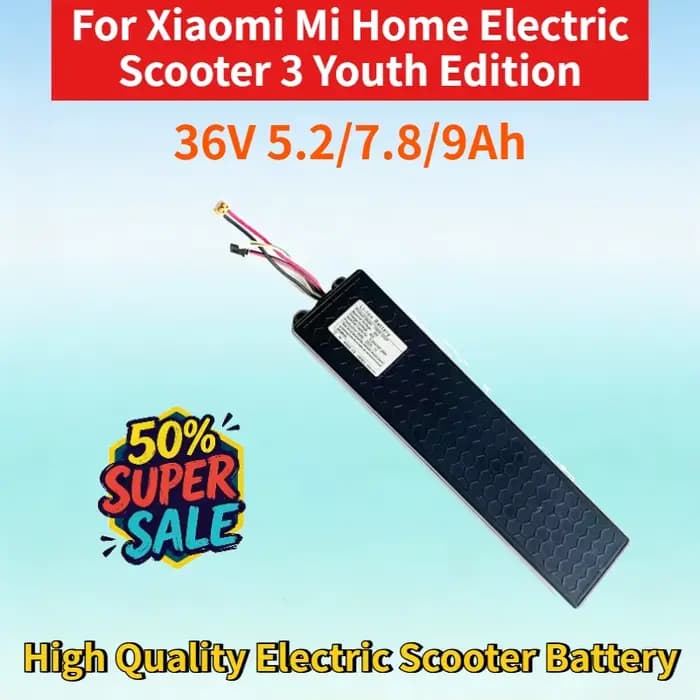 Batterie rechargeable 36V 5.2/7.8/9Ah pour trottinette électrique Xiaomi Mi Home 3 Youth Edition Bat