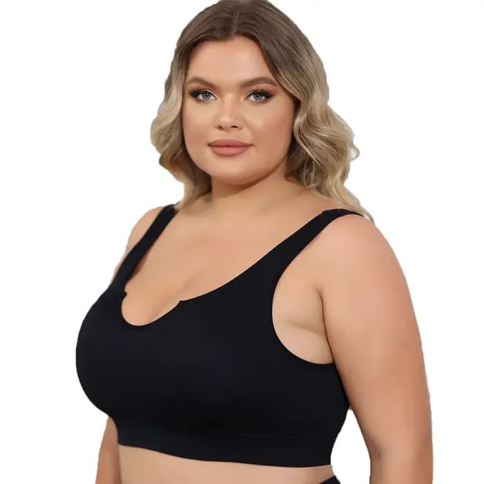 Soutien-gorge grande taille pour femme, sous-vêtement confortable, sans armatures, froncé pour ferme