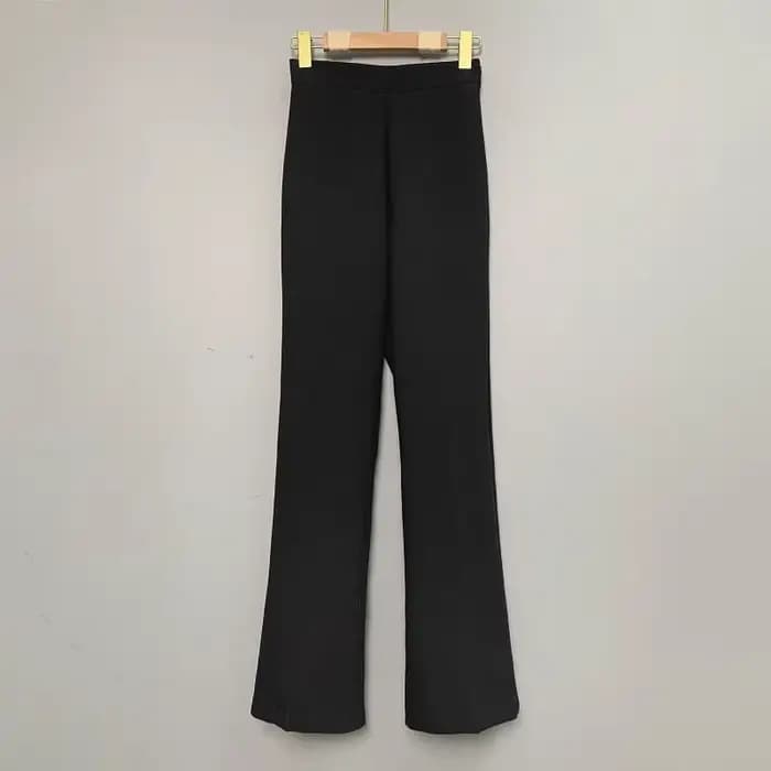 Pantalon décontracté évasé taille haute confortable et tendance pour femme, style trajet quotidien,