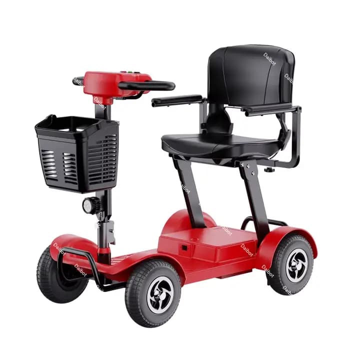 Scooter électrique pliable à 4 roues, pré-assemblé pour adultes et seniors, avec siège, 350W, puissa