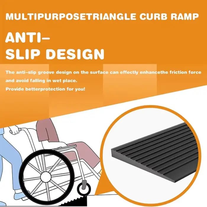 Rampes de seuil noires auto-adhésives pour un accès facile aux portes pour fauteuils roulants et pou