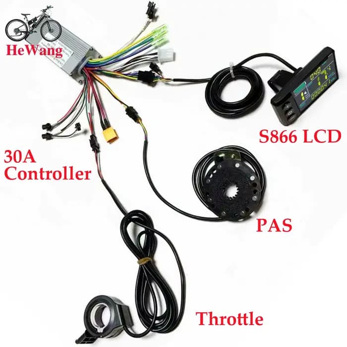 Contrôleur de moteur sans balais à onde sinusoïdale 24V 36V 48V 500W-1000W 30A avec écran LCD S866 e