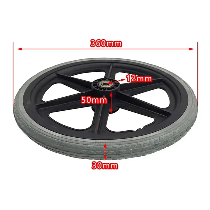 Roues arrière de fauteuil roulant de 16 pouces 16x1.75, toutes roues spécifiques aux fauteuils roula