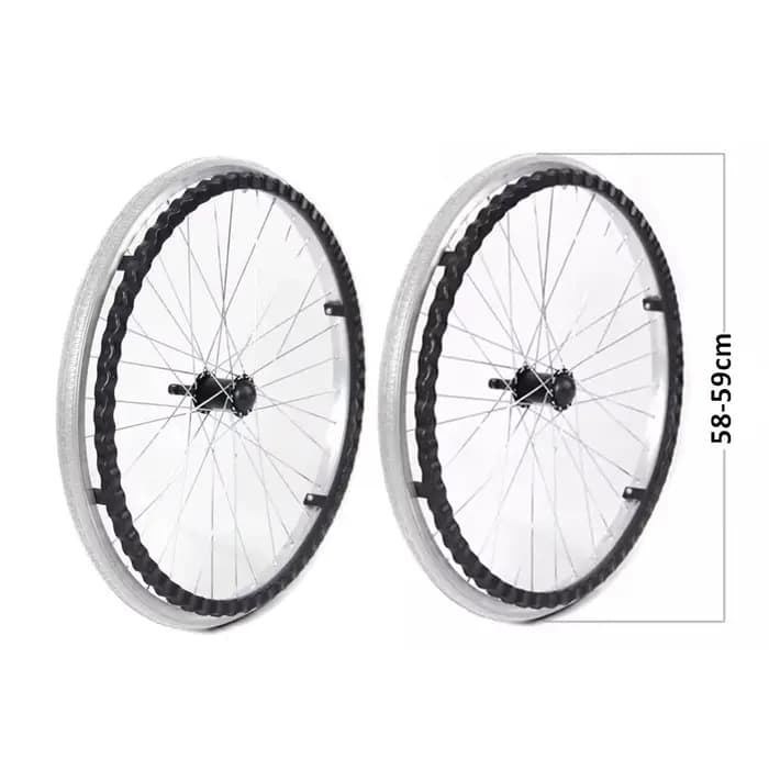 Roue arrière ALWAYSME de 24 pouces avec poignée de garniture pour fauteuils roulants