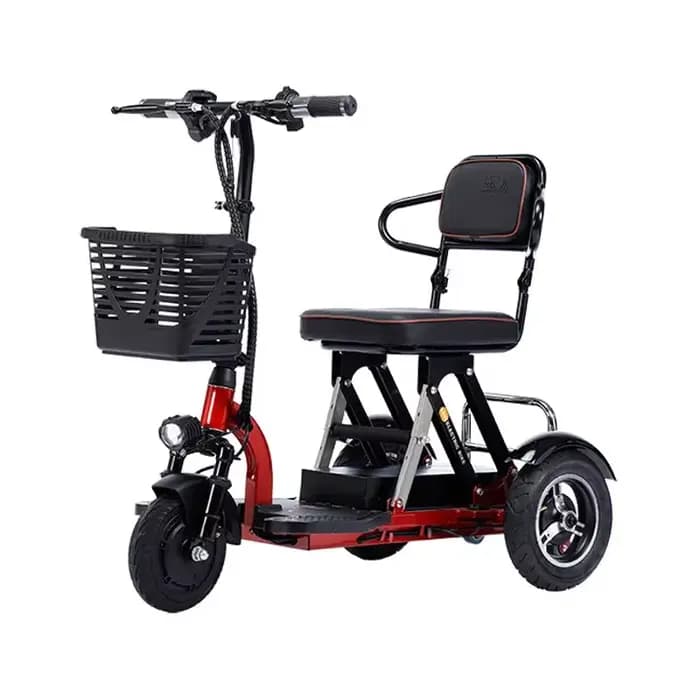 Trottinette de mobilité pliante légère à 3 roues de 10 pouces pour personnes âgées, Tricycle électri