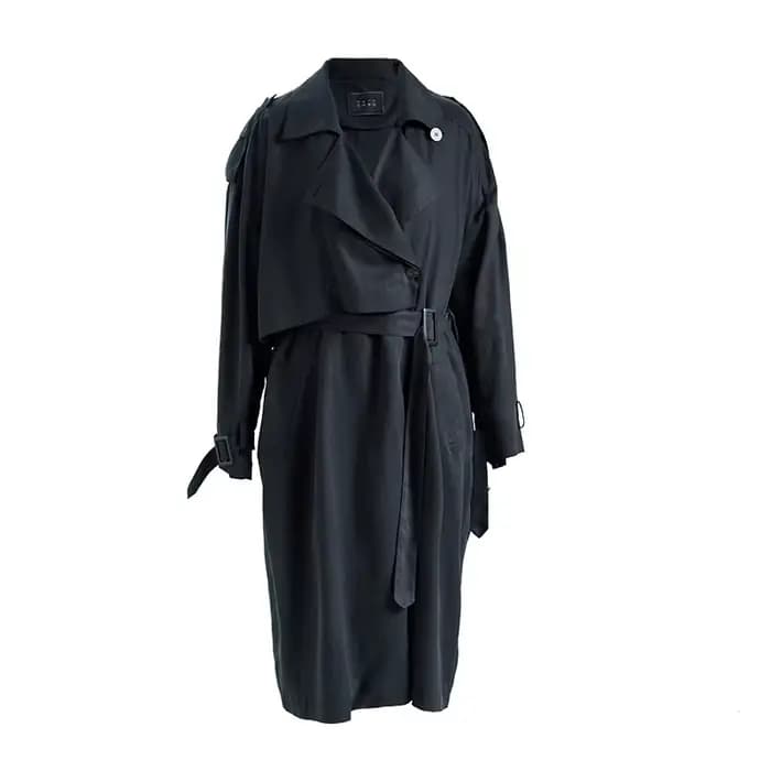 Manteau trench mi-long en Lyocell, veste fine pour femme, haut doux et fluide, nouveau style printem