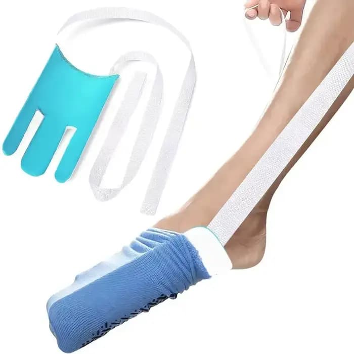 Aides à l'habillage : Dispositif d'aide à la mise et au retrait des chaussettes, glissière pour bas,