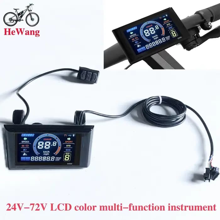 Instrument d'affichage couleur pour Scooter électrique 24V 36V 48V-72V S966 (5 broches + 2