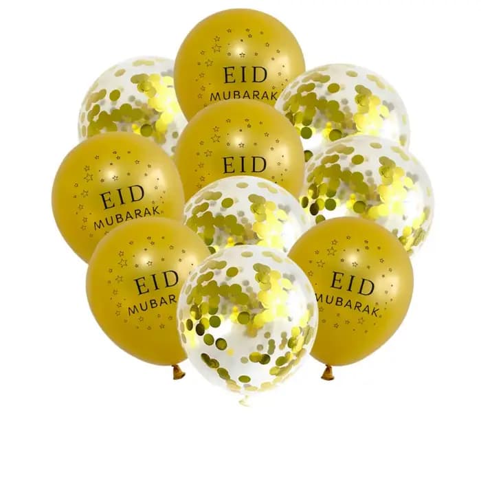 Ballon Eid Mubarak pour la décoration du Ramadan, fournitures de fête musulmane, aide à la maison, al-fitr, Mubarak Kareem, festival islamique, 10 pièces, 2024