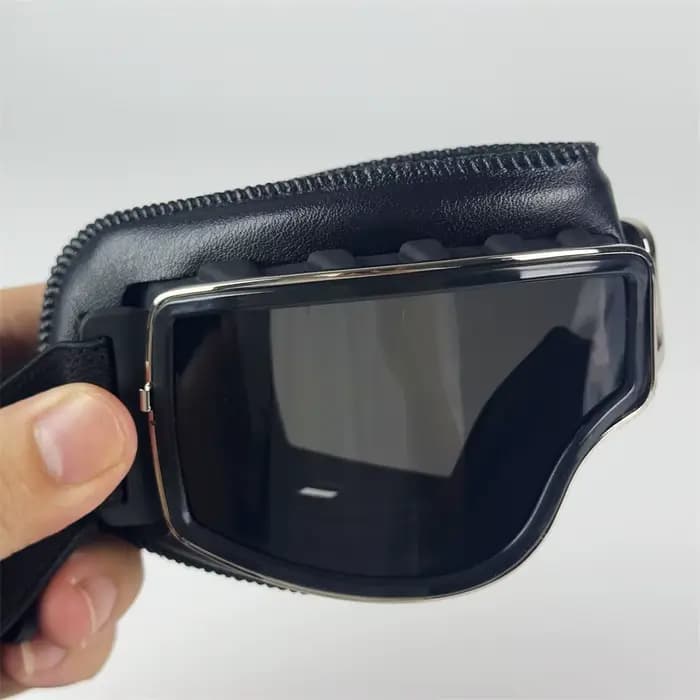Lunettes de moto rétro, lunettes de scooter tout-terrain, lunettes de conduite vintage résistantes au vent et au sable pour tous les motards adultes