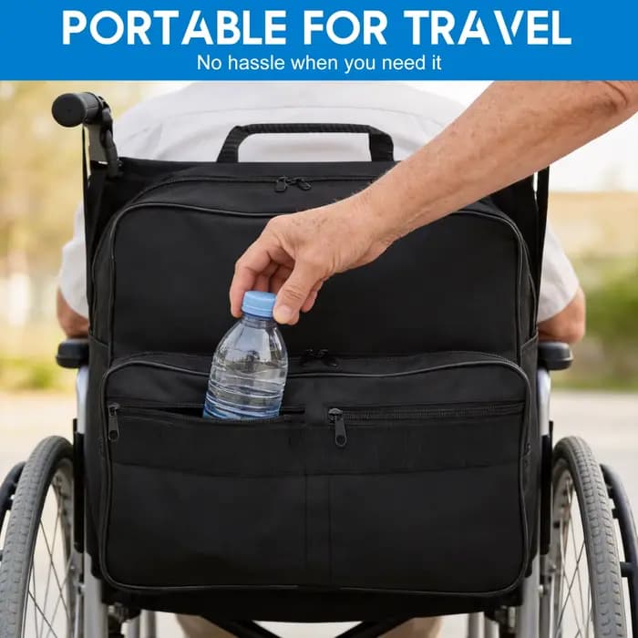 Sac de rangement étanche pour fauteuil roulant