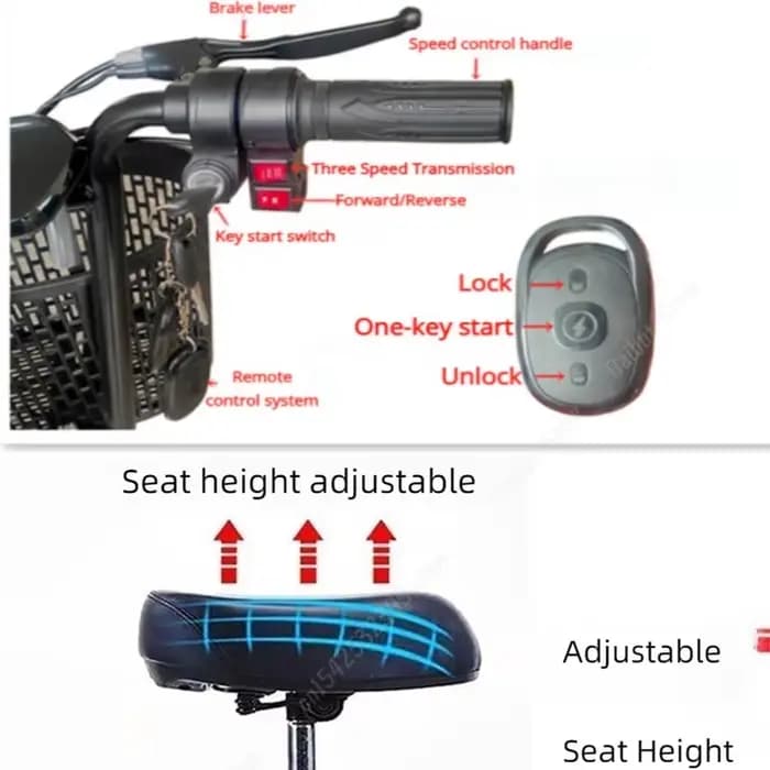 Tricycle électrique pliable à 3 roues