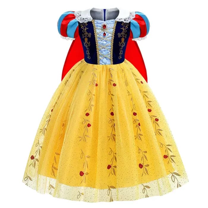 Robe de Rhroyale blanche neige pour filles, robe de princesse de luxe, maquillage de Rh, fête gonflée, Halloween, tout-petits en déclin, 6 ans
