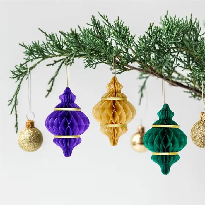Décoration suspendue de fête Eid Mubarak, lanterne en papier nid d'abeille 3D, bannière de fête du Ramadan, mur musulman islamique, décoration de fête à faire soi-même