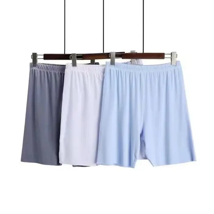 Short d'été confortable pour homme, short de pyjama avec taille élastique, tissu respirant, longueur aux genoux, pantalon de maison pour homme