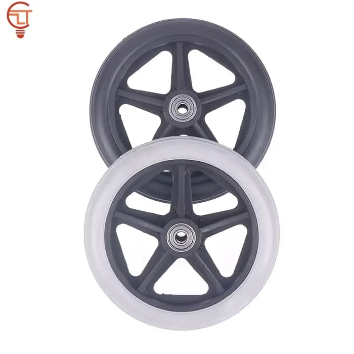 Roulette avant lisse et flexible pour fauteuil roulant