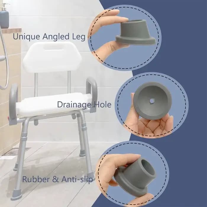 Embouts coordonnants en caoutchouc pour chaise de bain