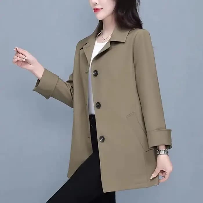 Manteau trench haut de gamme pour femme, coupe ample, coupe-vent doublé, décontracté, kaki, nouvelle collection printemps-automne, polyvalent
