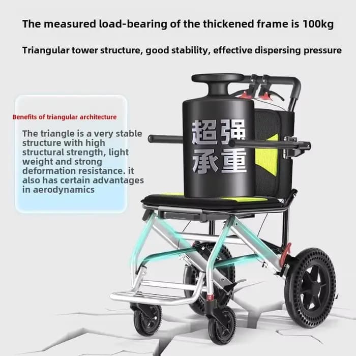 Fauteuil roulant ultraléger pliable en titane pour personnes handicapées