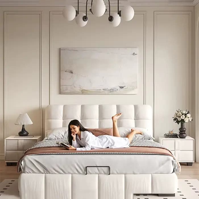 Lit Ergonomique Européen, Lit Créatif de Designer pour Chambre à Coucher, Lit de Princesse Postmoderne, Meubles de Designer Simples Postmodernes