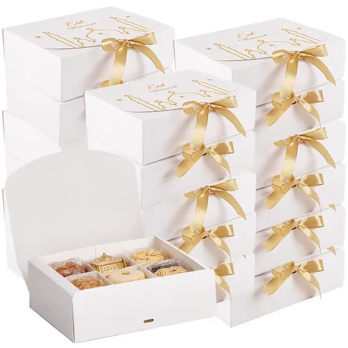 Coffret cadeau Eid Mubarak 2026, boîtes d'emballage pour biscuits, bonbons, collations, sacs, fournitures de décoration pour la maison, Festival EID
